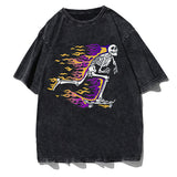 Camiseta oversize unisex con estampado de calavera